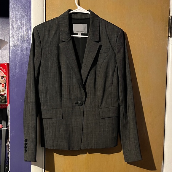 Classiques Entier Charcoal Wool Striped Blazer - Picture 4 of 9
